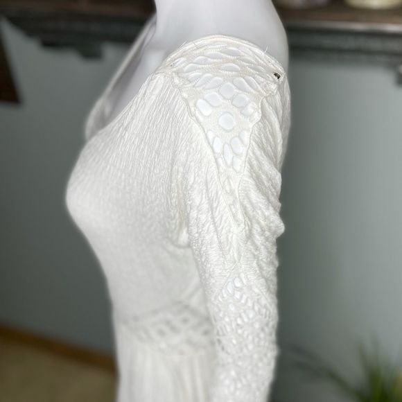 Free People 'To the Point' Lace Inset Crinkled Fit Flare Dress Size Small - Picture 7 of 15